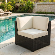 Modern Aluminum Outdoor Rattan Wicker Armless Chair with Cushion