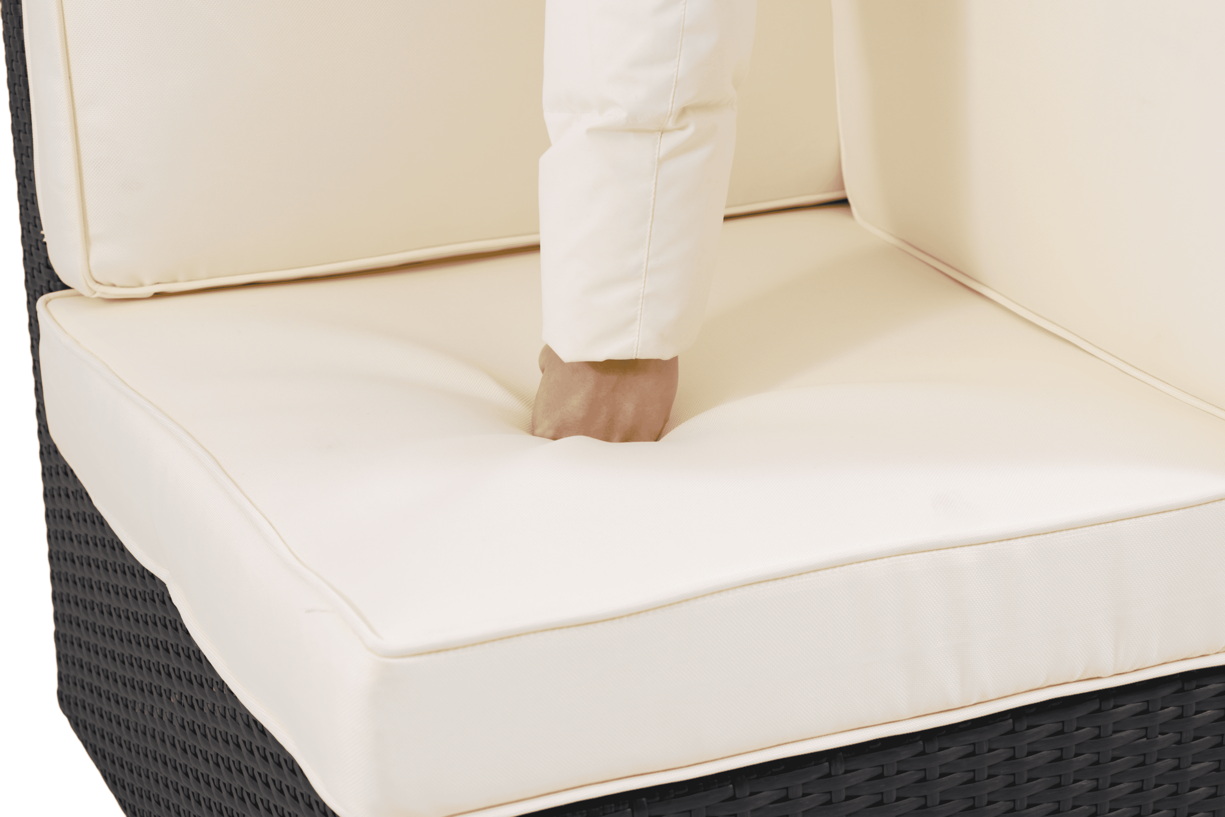 Modern Aluminum Outdoor Rattan Wicker Armless Chair with Cushion