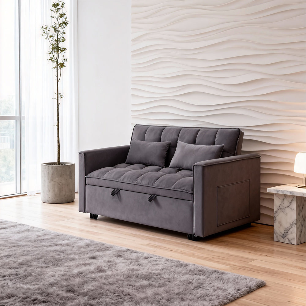 Fashionable modern and multi-functional foldable velvet sofa bed