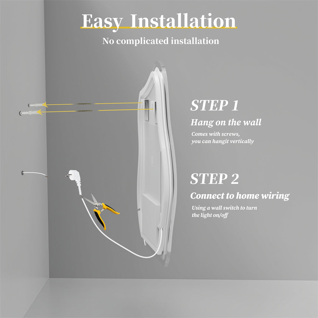 LUVODI Lighted LED Bathroom Mirror Anti Fog Wall Mounted Vanity