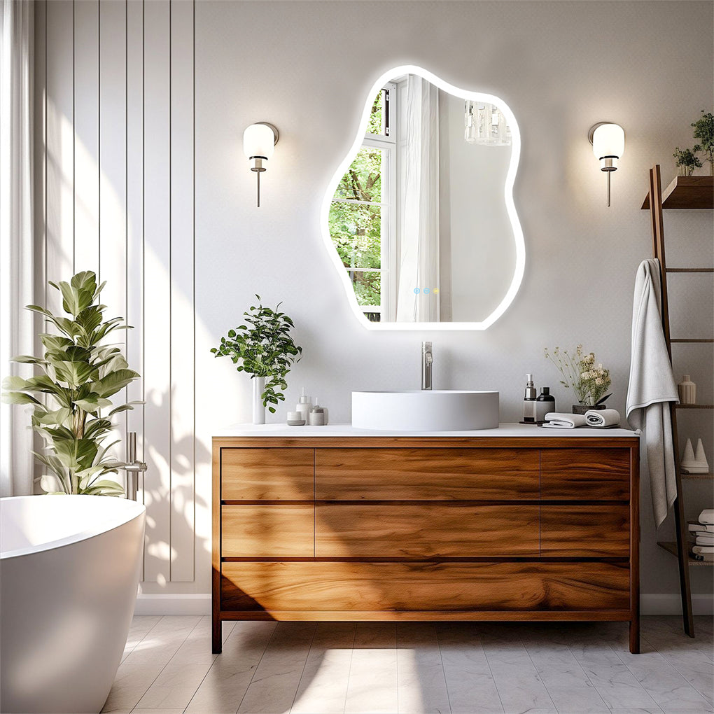 LUVODI Lighted LED Bathroom Mirror Anti Fog Wall Mounted Vanity