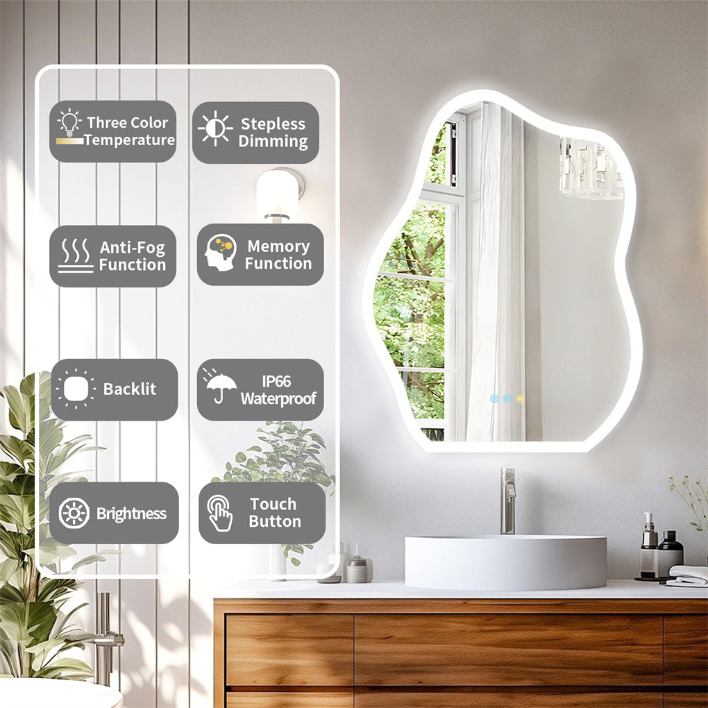 LUVODI Lighted LED Bathroom Mirror Anti Fog Wall Mounted Vanity