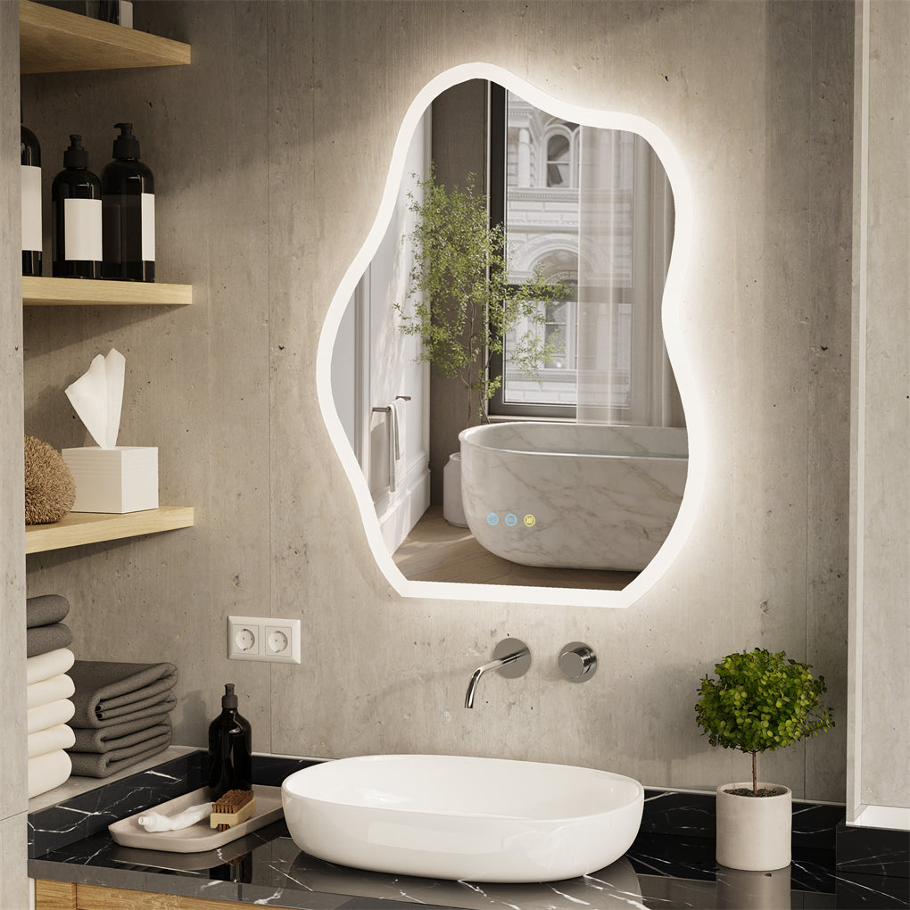 LUVODI Lighted LED Bathroom Mirror Anti Fog Wall Mounted Vanity