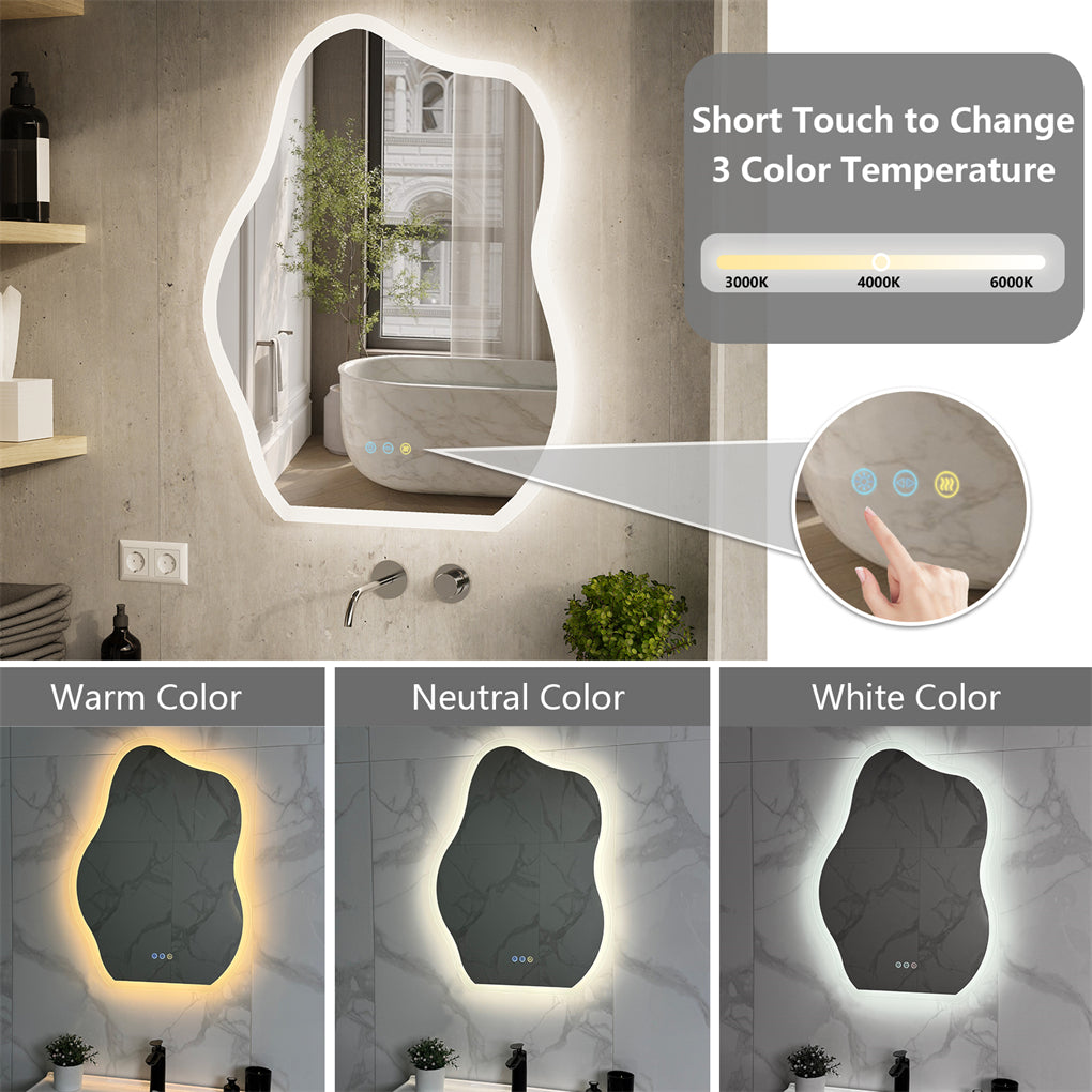 LUVODI Lighted LED Bathroom Mirror Anti Fog Wall Mounted Vanity
