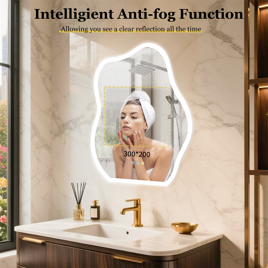 LUVODI Lighted LED Bathroom Mirror Anti Fog Wall Mounted Vanity