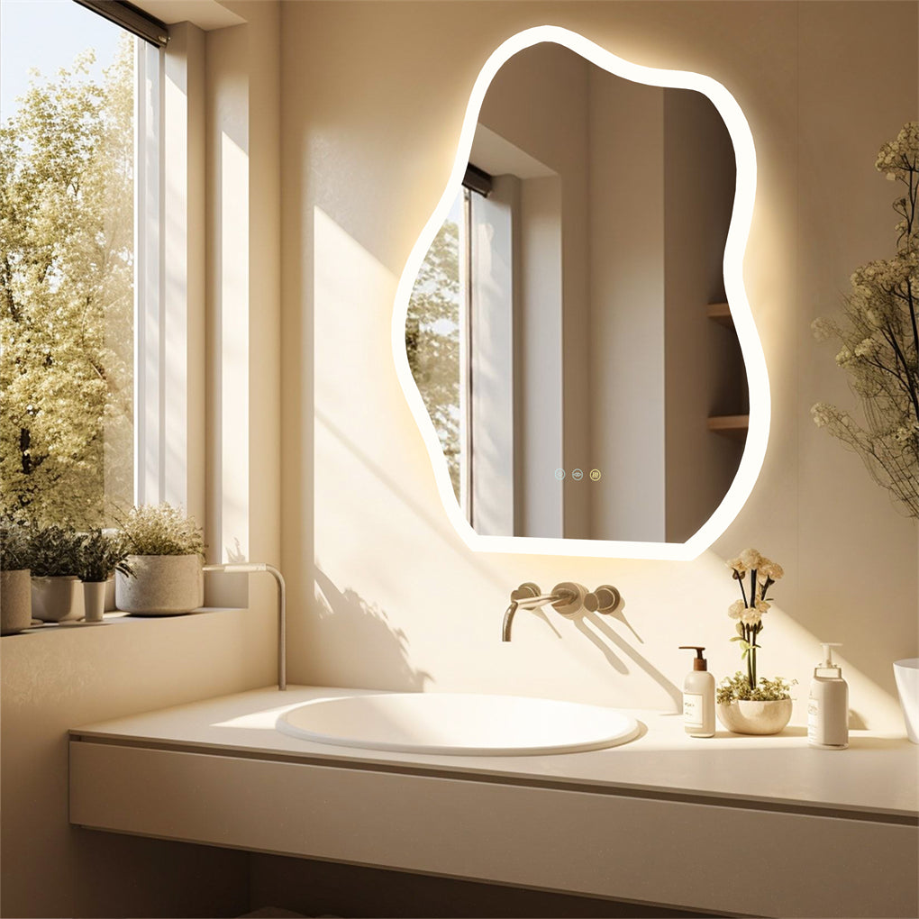 LUVODI Lighted LED Bathroom Mirror Anti Fog Wall Mounted Vanity