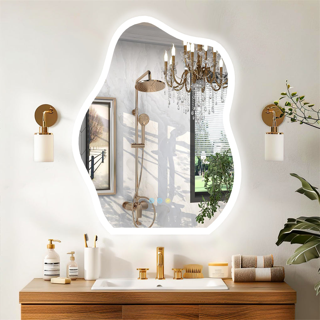 LUVODI Lighted LED Bathroom Mirror Anti Fog Wall Mounted Vanity