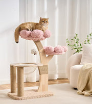 Cat Tree with Condo, Natural Sisal Cat Scratcher & Jumping Platform, S