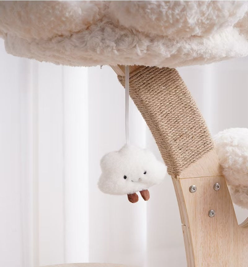 Cat Tree with Condo, Natural Sisal Cat Scratcher & Jumping Platform, S