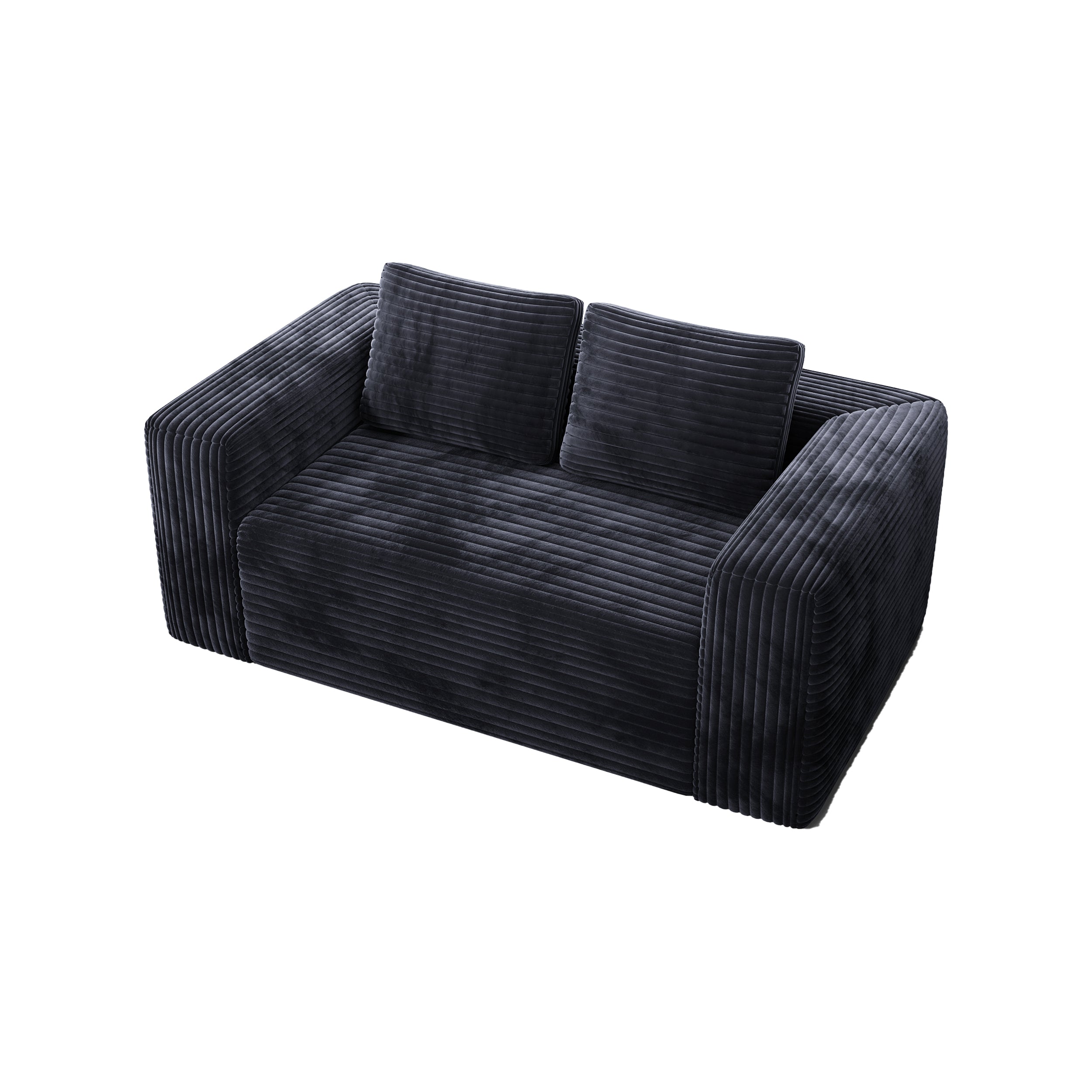 Boneless Deep Seat 2-Seater, No Assembly Foam Floor Couch, Plush Cordu