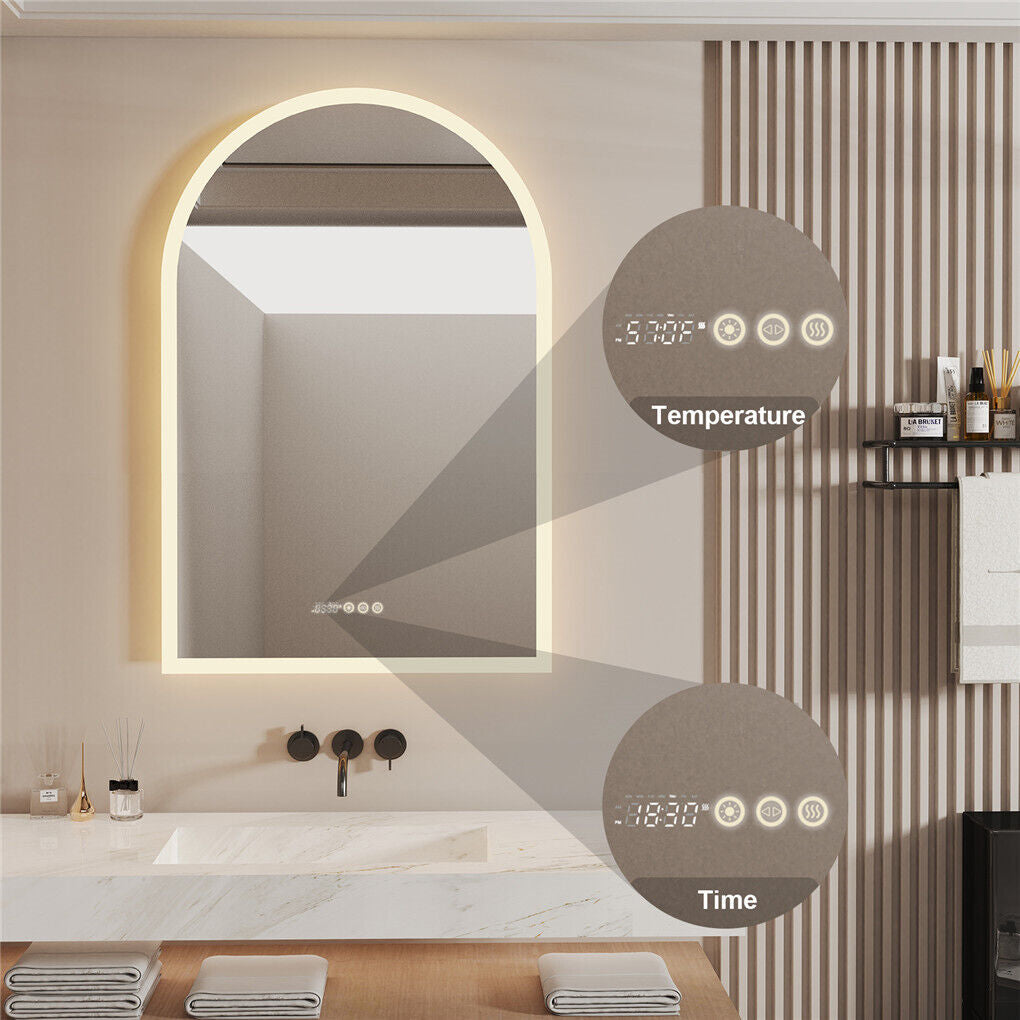Arch-Shape LED Bathroom Mirror Superbright Anti-fog Vanity Mirror