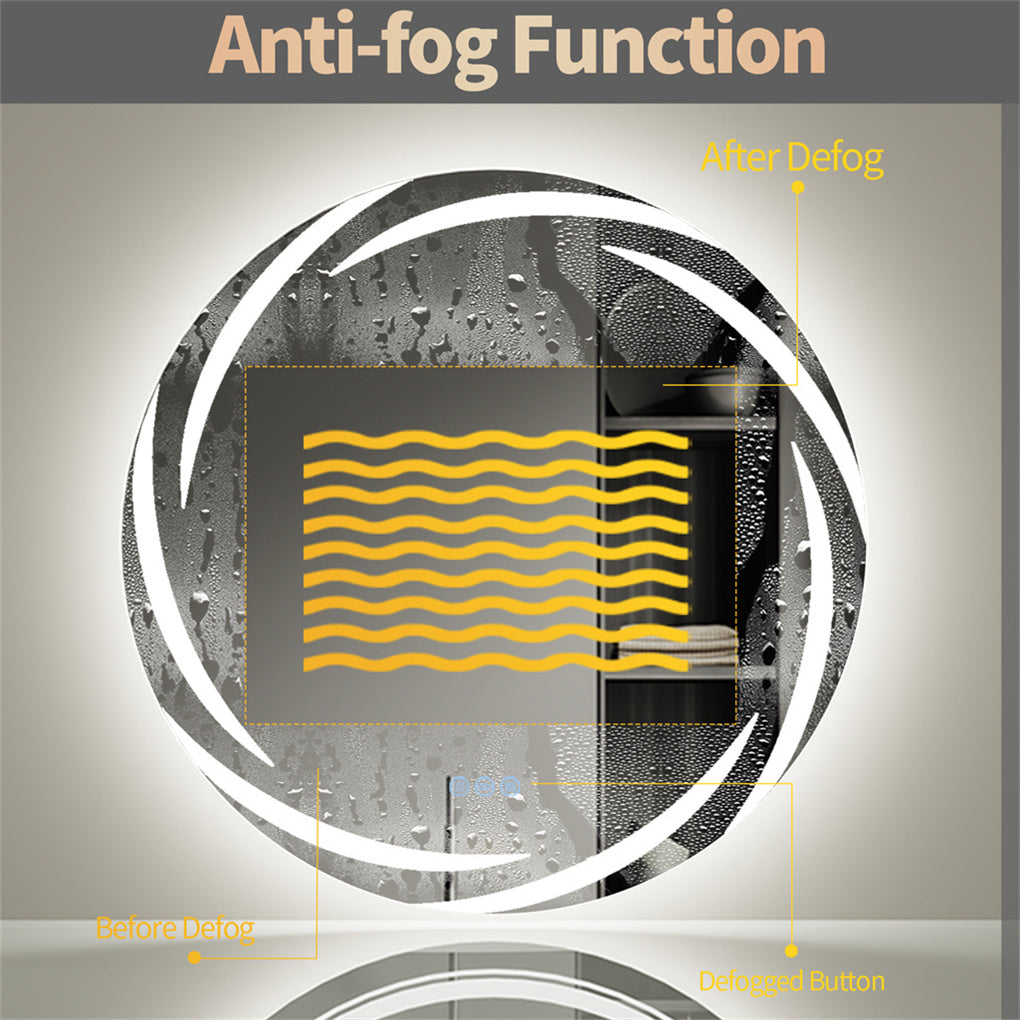 Anti-fog LED Bathroom Mirror Backlit HD Vanity Mirror Shatterproof