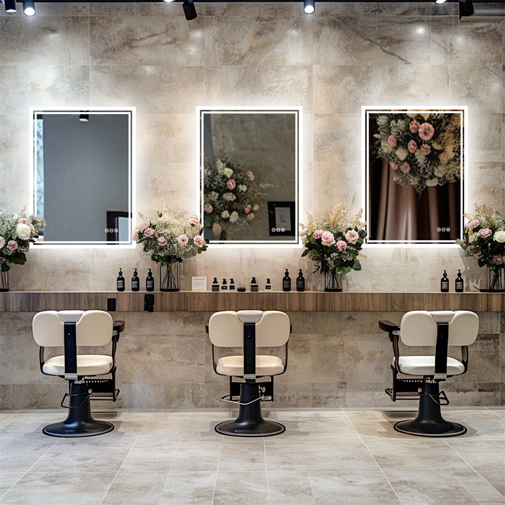 70/80/90CM XXL Bathroom Mirror LED Dimmable Makeup Vanity Mirror IP65