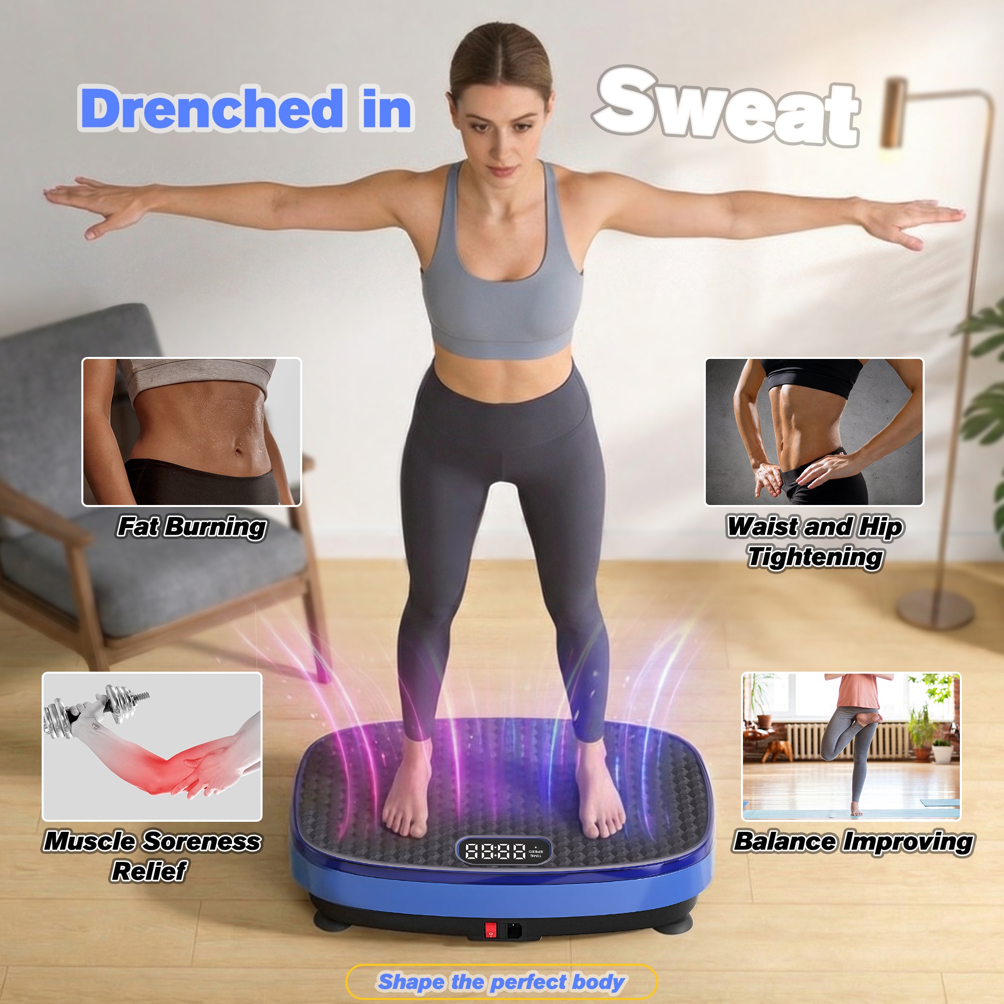 Bluetooth music mute vibration plate exercise machine