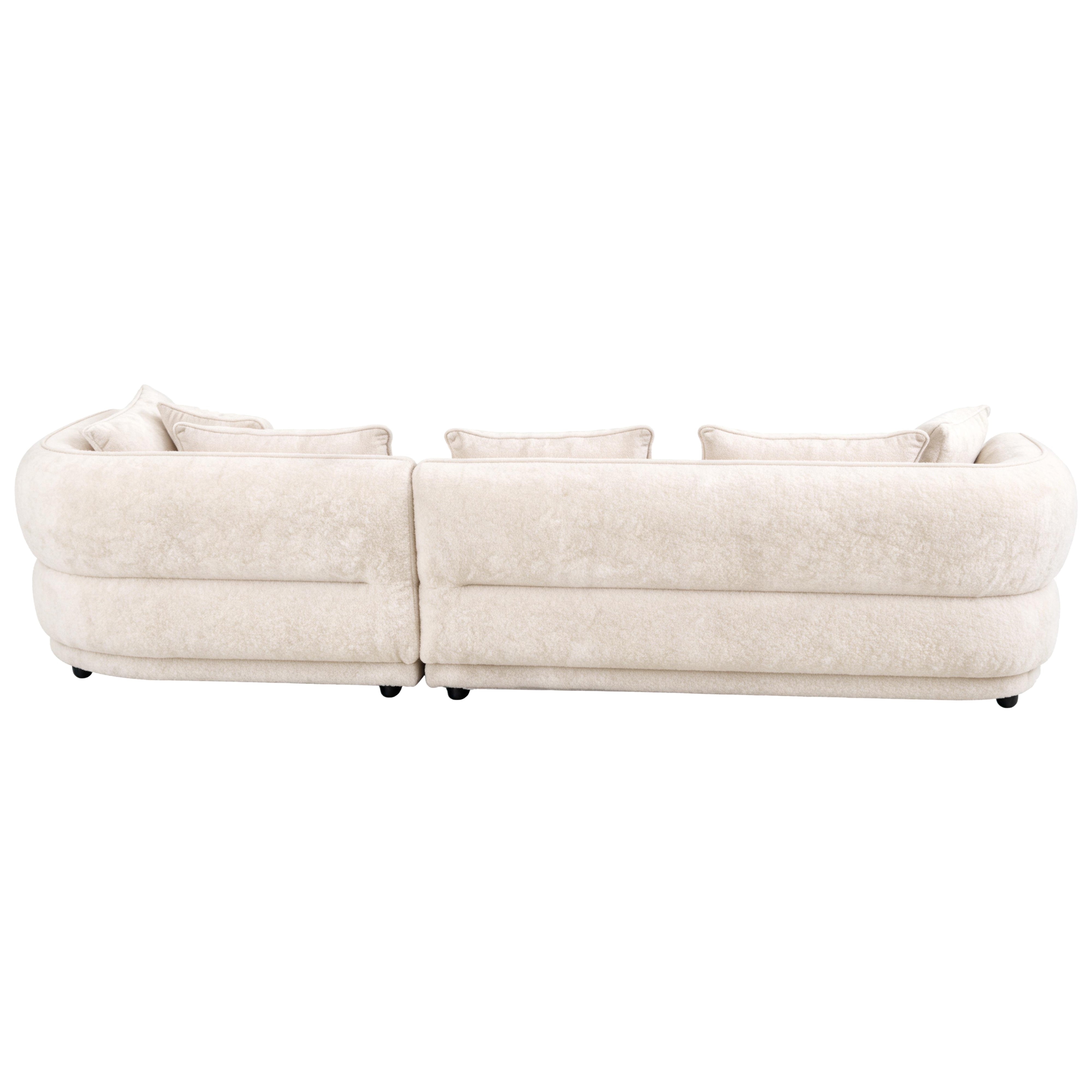 Modern Fabric Oversized Modular Sofa, Curved