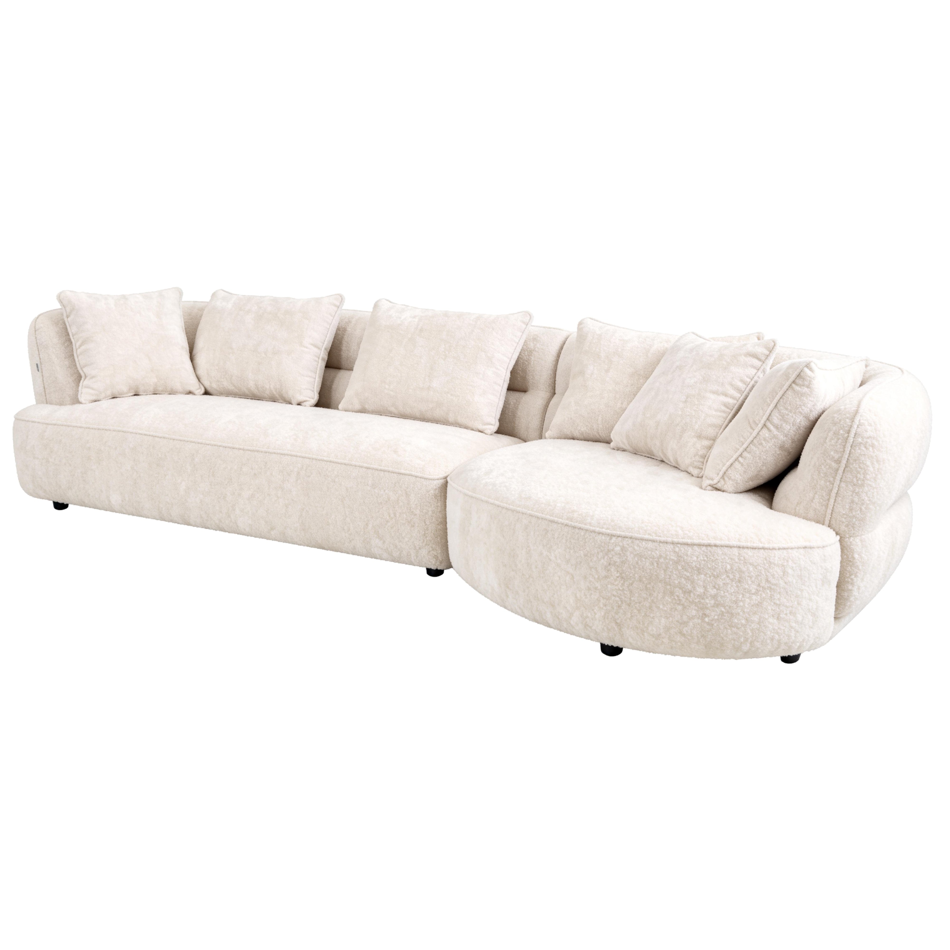 Modern Fabric Oversized Modular Sofa, Curved
