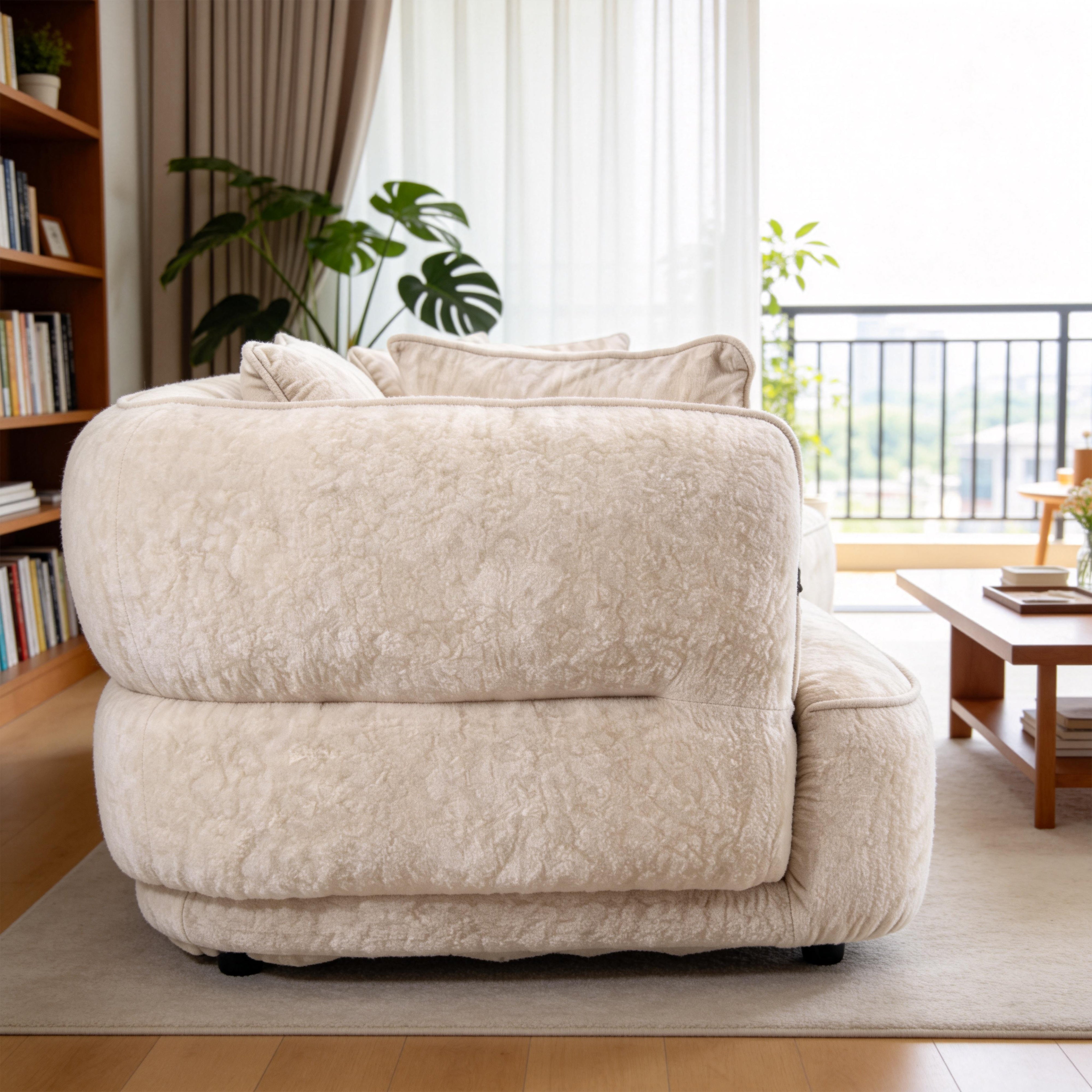 Modern Fabric Oversized Modular Sofa, Curved