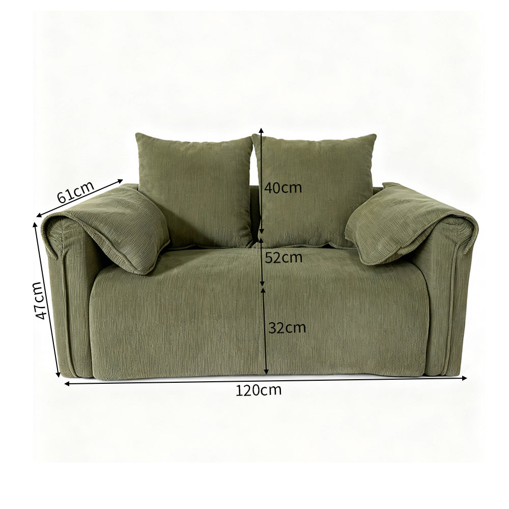 Fabric Sofa for Small Spaces - Ideal for Apartments, 2-Seater Loveseat
