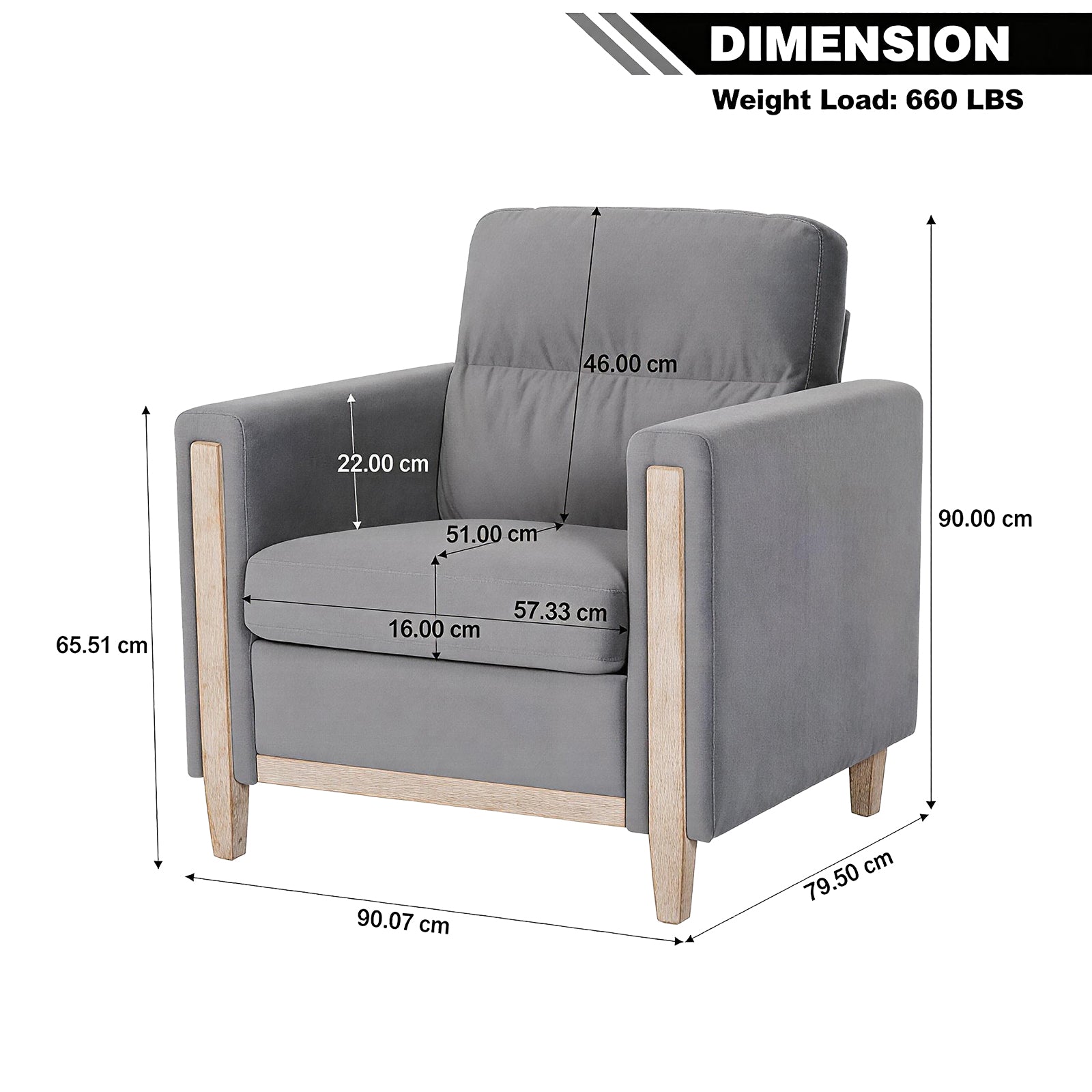 Modern  PU Leather & Velvet Upholstered Single Seater Accent Chair