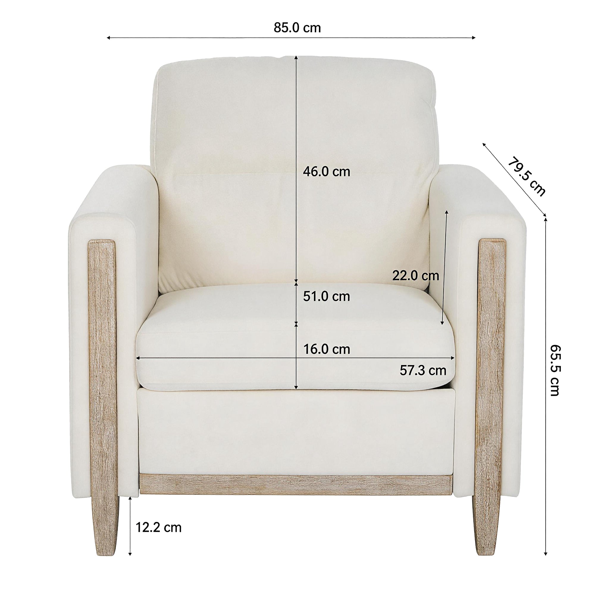 Modern  PU Leather & Velvet Upholstered Single Seater Accent Chair