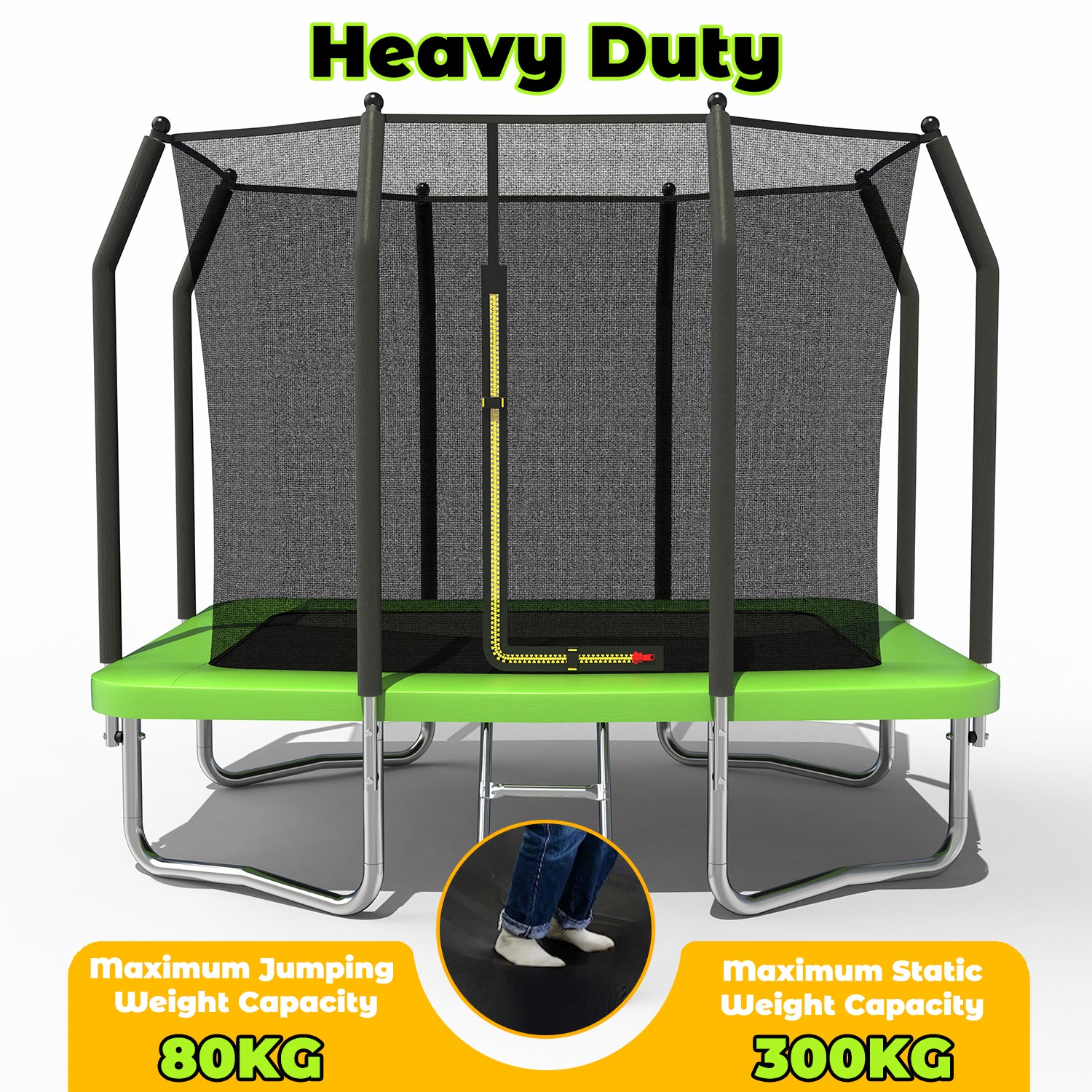 6FT x 9FT Outdoor Rectangular Trampoline,with Enclosure Net and Ladder