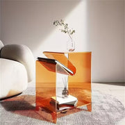 Acrylic Side Table,Bedside Table Nightstand for Bedroom Living Room