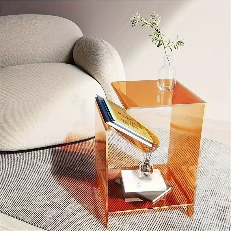Acrylic Side Table,Bedside Table Nightstand for Bedroom Living Room