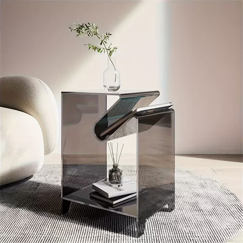 Acrylic Side Table,Bedside Table Nightstand for Bedroom Living Room
