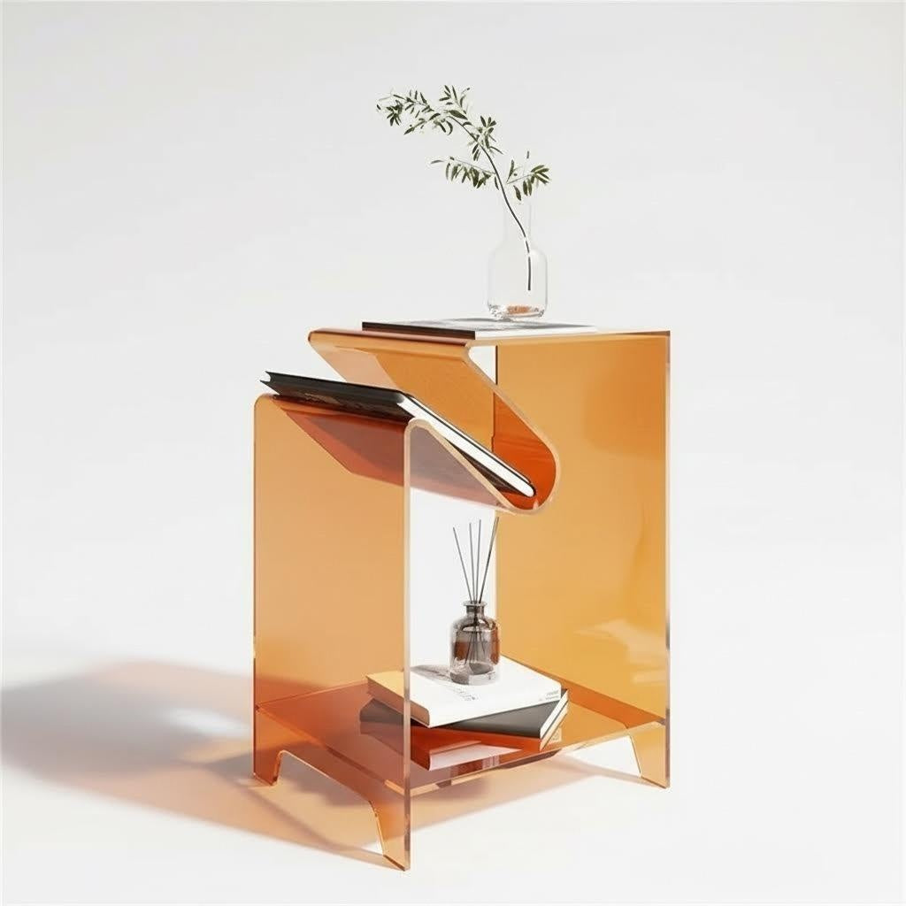 Acrylic Side Table,Bedside Table Nightstand for Bedroom Living Room