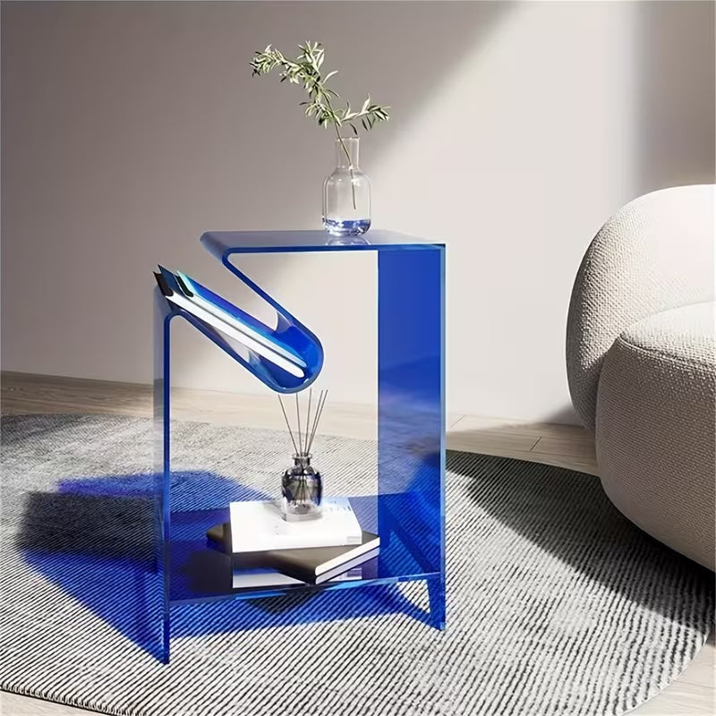 Acrylic Side Table,Bedside Table Nightstand for Bedroom Living Room