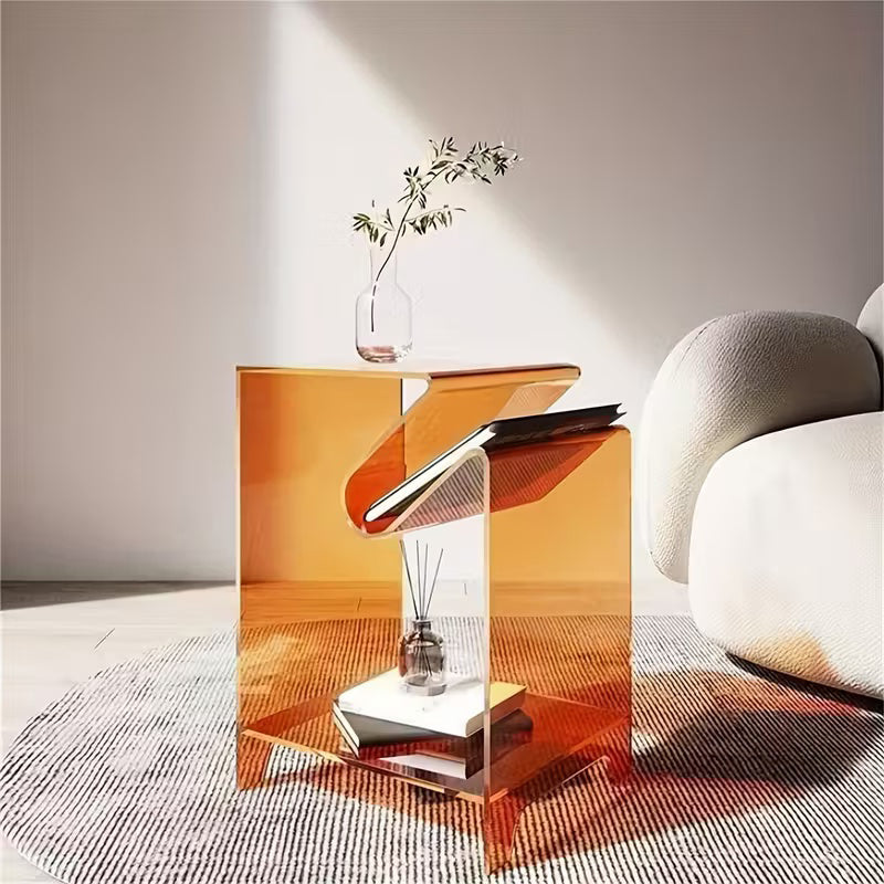 Acrylic Side Table,Bedside Table Nightstand for Bedroom Living Room