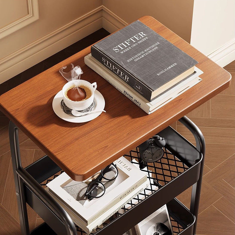 2-Tier Rolling Storage Cart Coffee Table Side Table