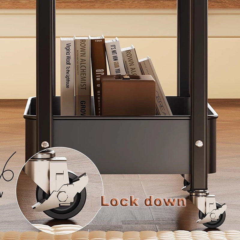 2-Tier Rolling Storage Cart Coffee Table Side Table