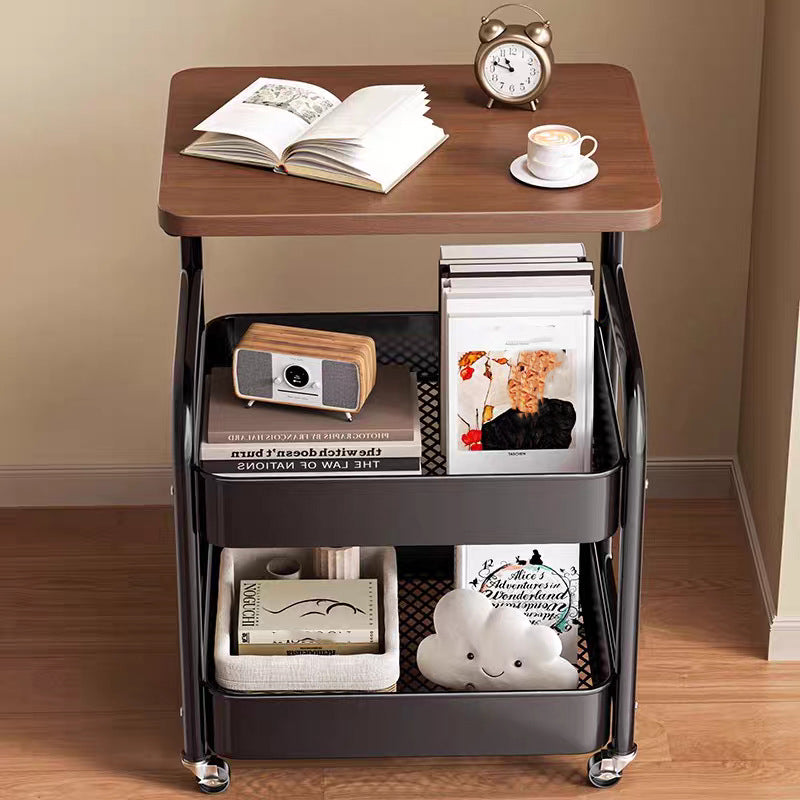 2-Tier Rolling Storage Cart Coffee Table Side Table