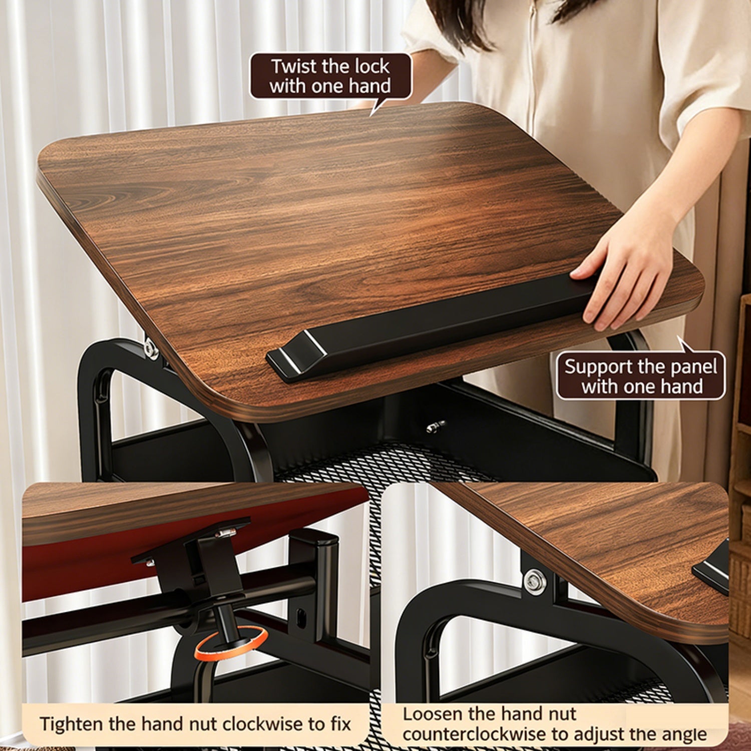 Mobile flip type handcart side table storage rack