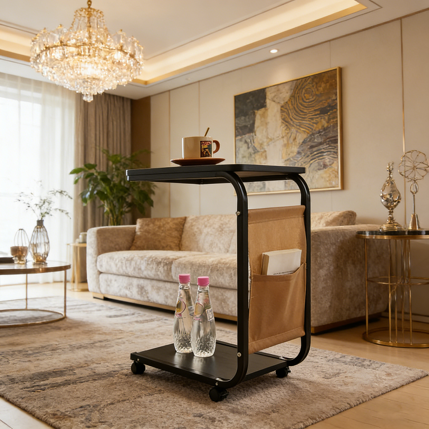 Mobile Side Table for Living Room & Nightstand