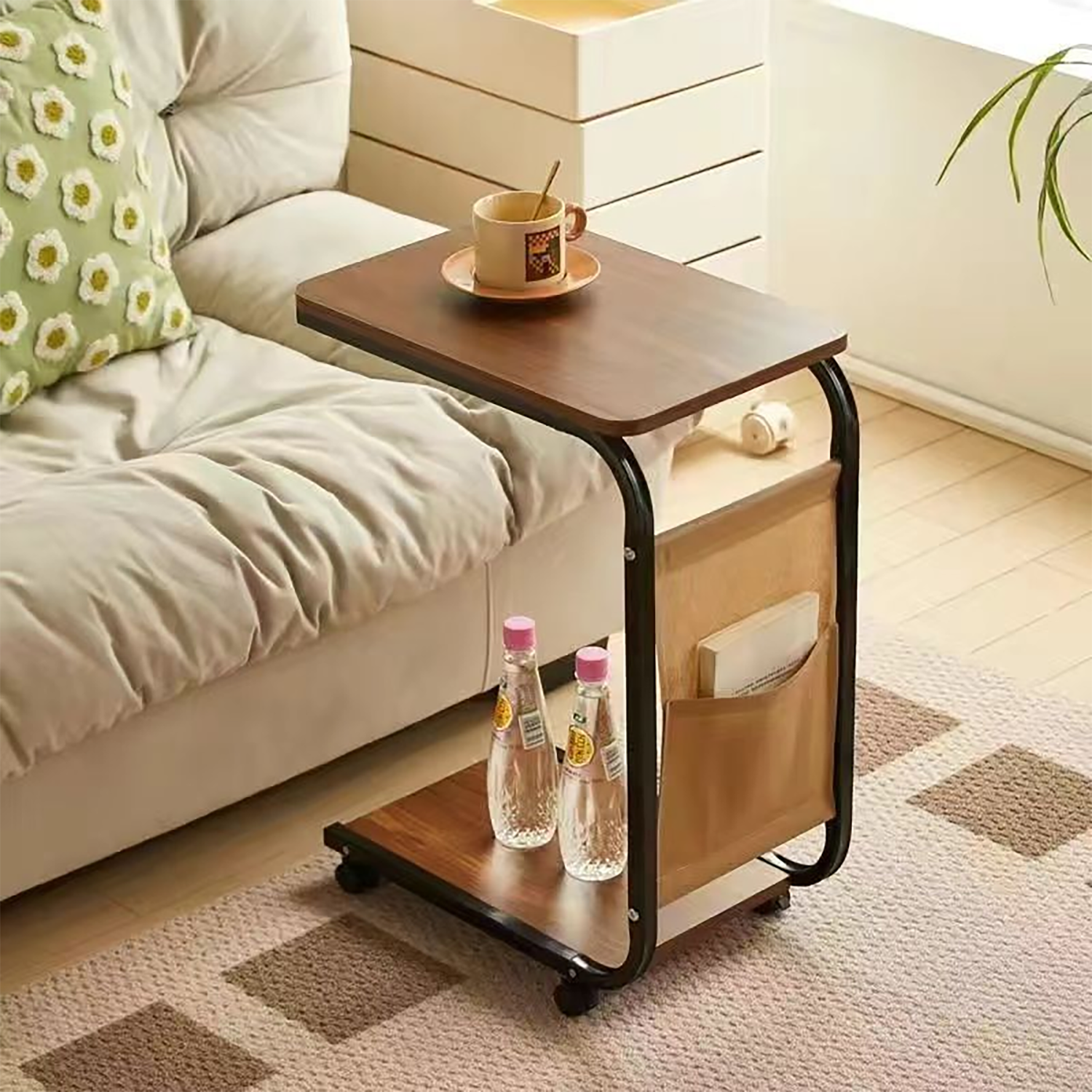 Mobile Side Table for Living Room & Nightstand