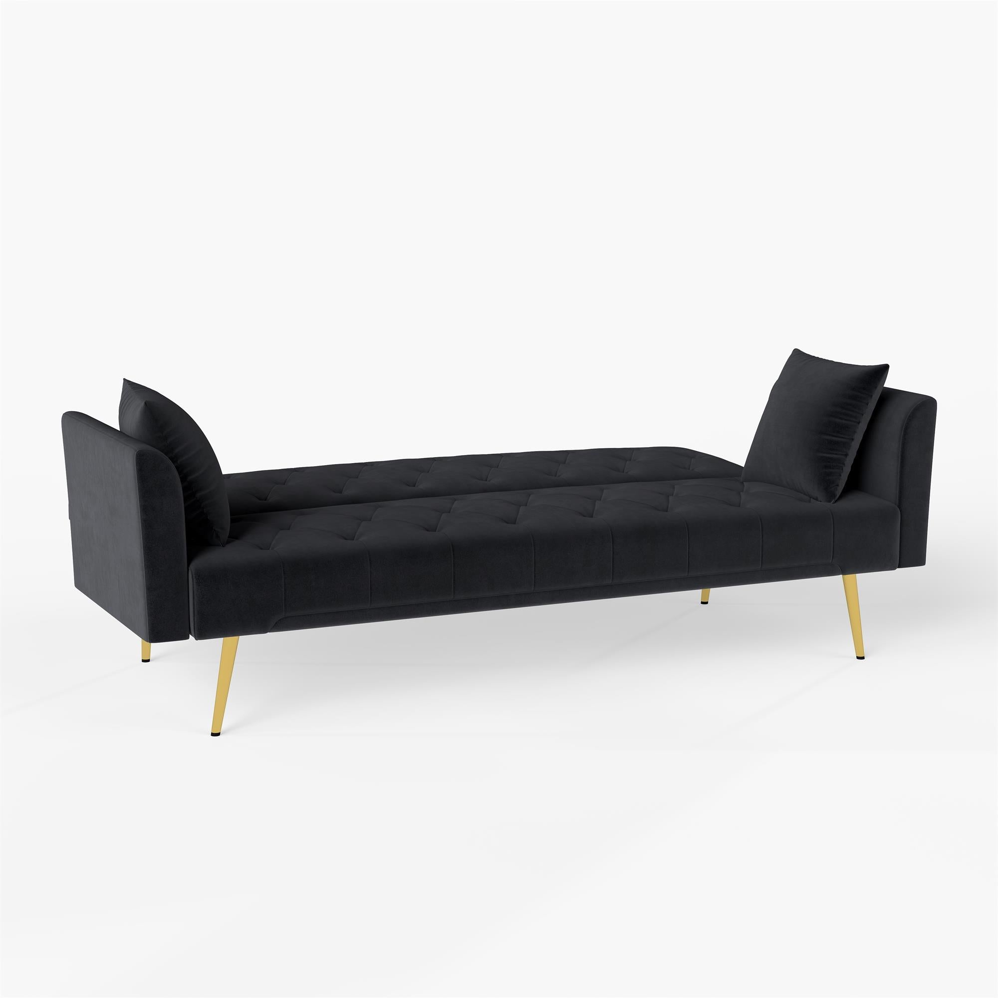 Modern convertible 72 inch foldable sleeper sofa with tufted