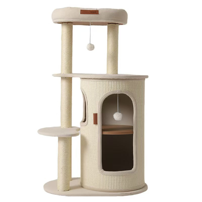 Multi-Layer Cat Tree with Scratching Post & Cat Bed, 2-in-1 Cat Tower