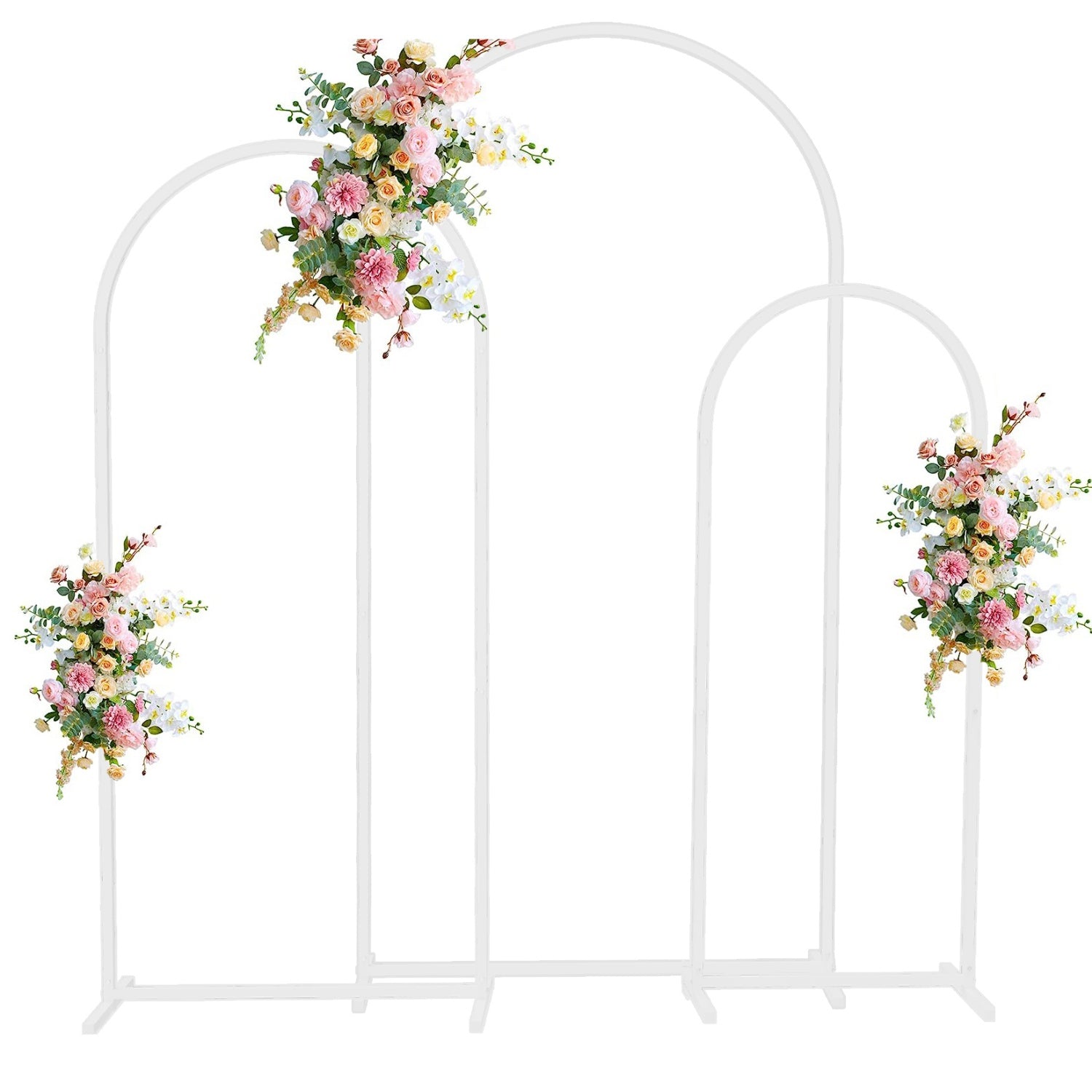 Set of 3 Wedding Arch Backdrop Stand Metal Frame for Ceremony Party