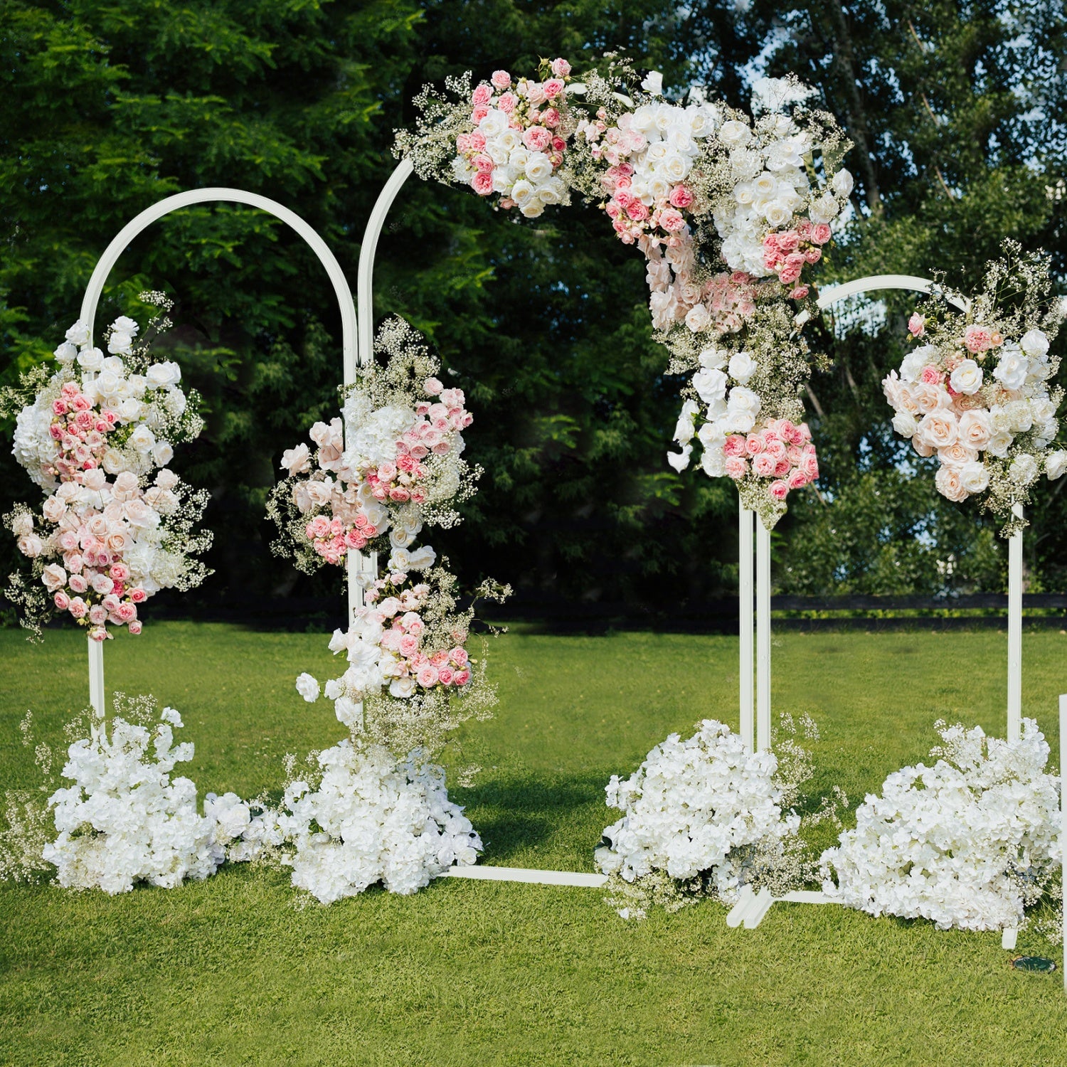 Set of 3 Wedding Arch Backdrop Stand Metal Frame for Ceremony Party