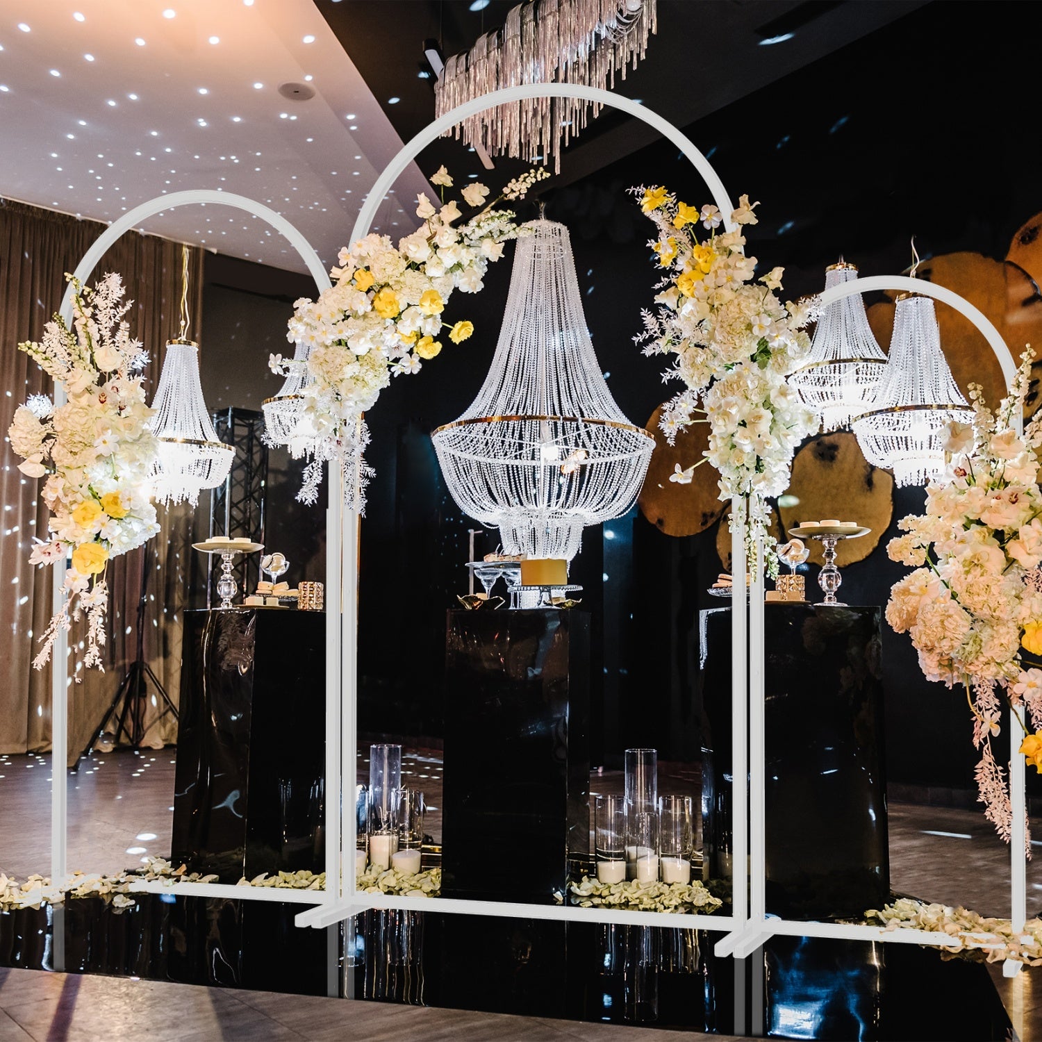 Set of 3 Wedding Arch Backdrop Stand Metal Frame for Ceremony Party