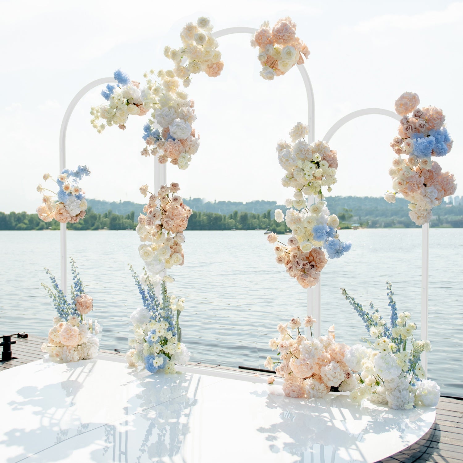 Set of 3 Wedding Arch Backdrop Stand Metal Frame for Ceremony Party