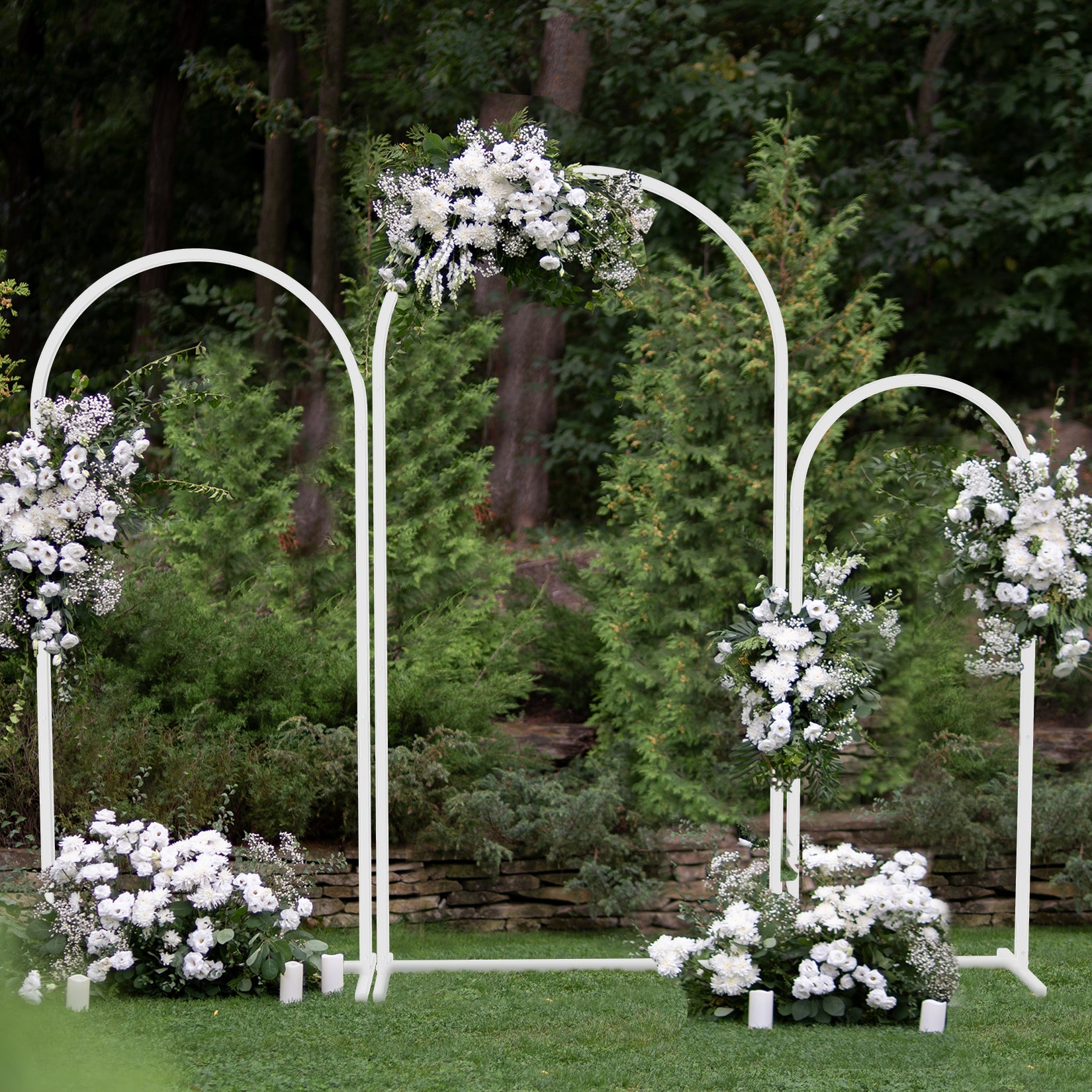 Set of 3 Wedding Arch Backdrop Stand Metal Frame for Ceremony Party