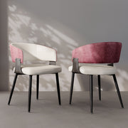 Modern Dining Chairs Set Microfiber Leather Kitchen Chairs Wide Seat