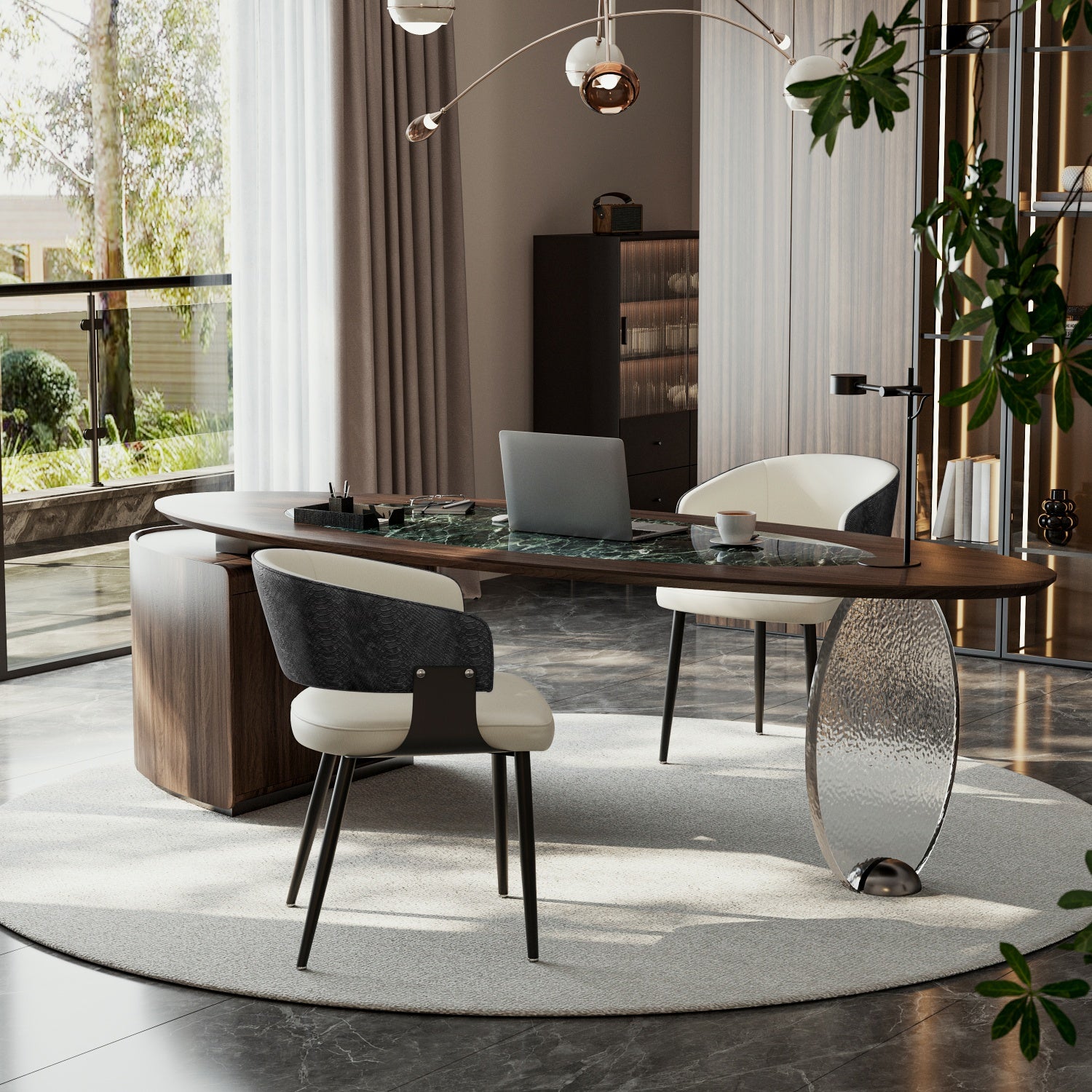Modern Dining Chairs Set Microfiber Leather Kitchen Chairs Wide Seat