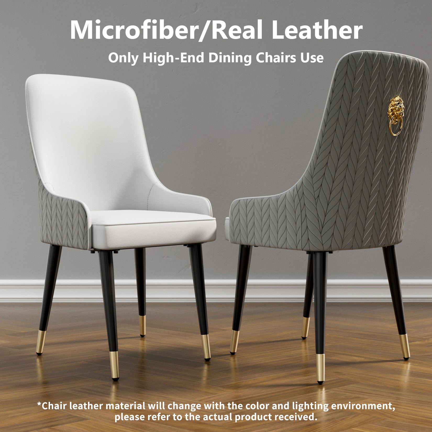 2PCS Dining Chairs Microfiber Silicone Leather Kitchen Dining Chairs