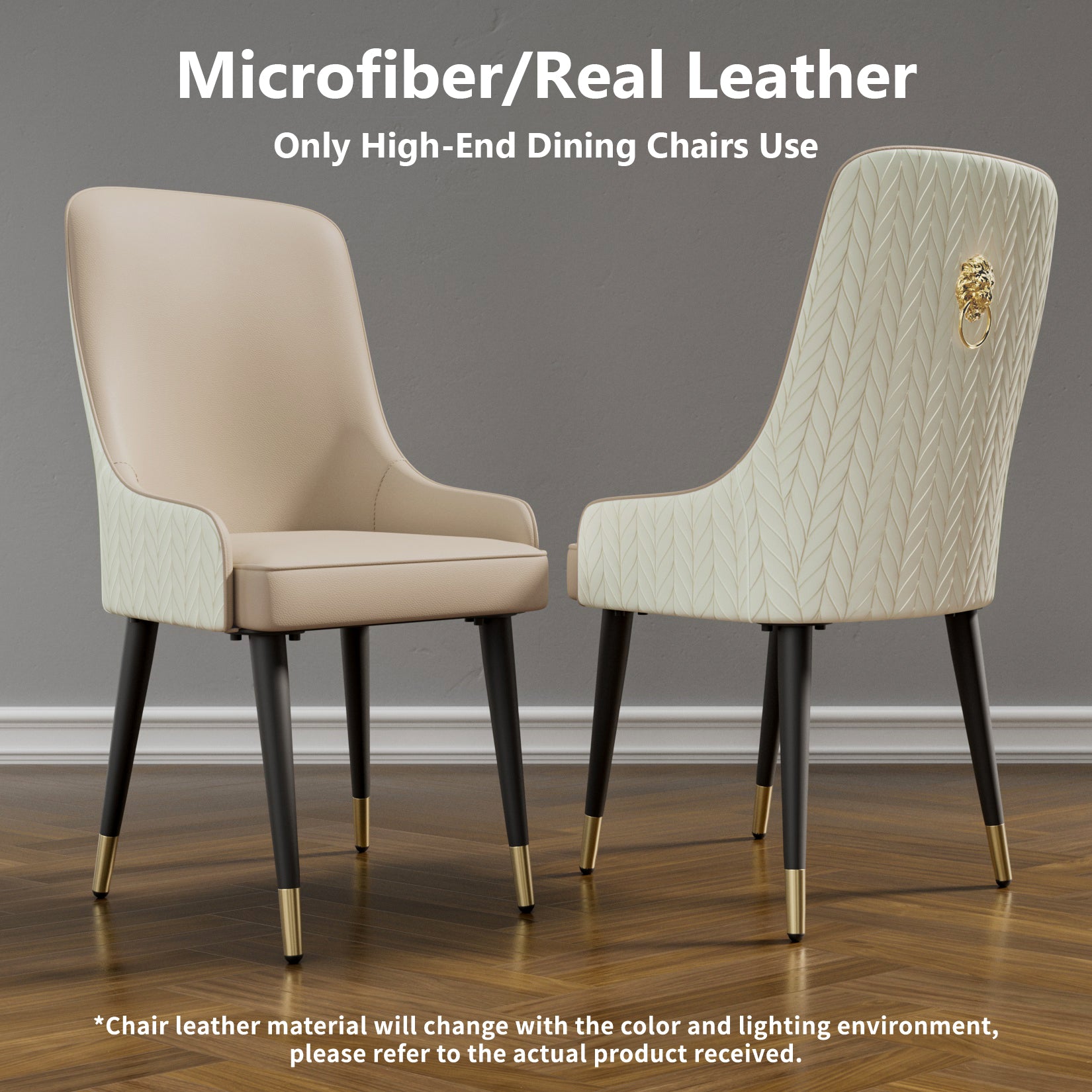 2PCS Dining Chairs Microfiber Silicone Leather Kitchen Dining Chairs