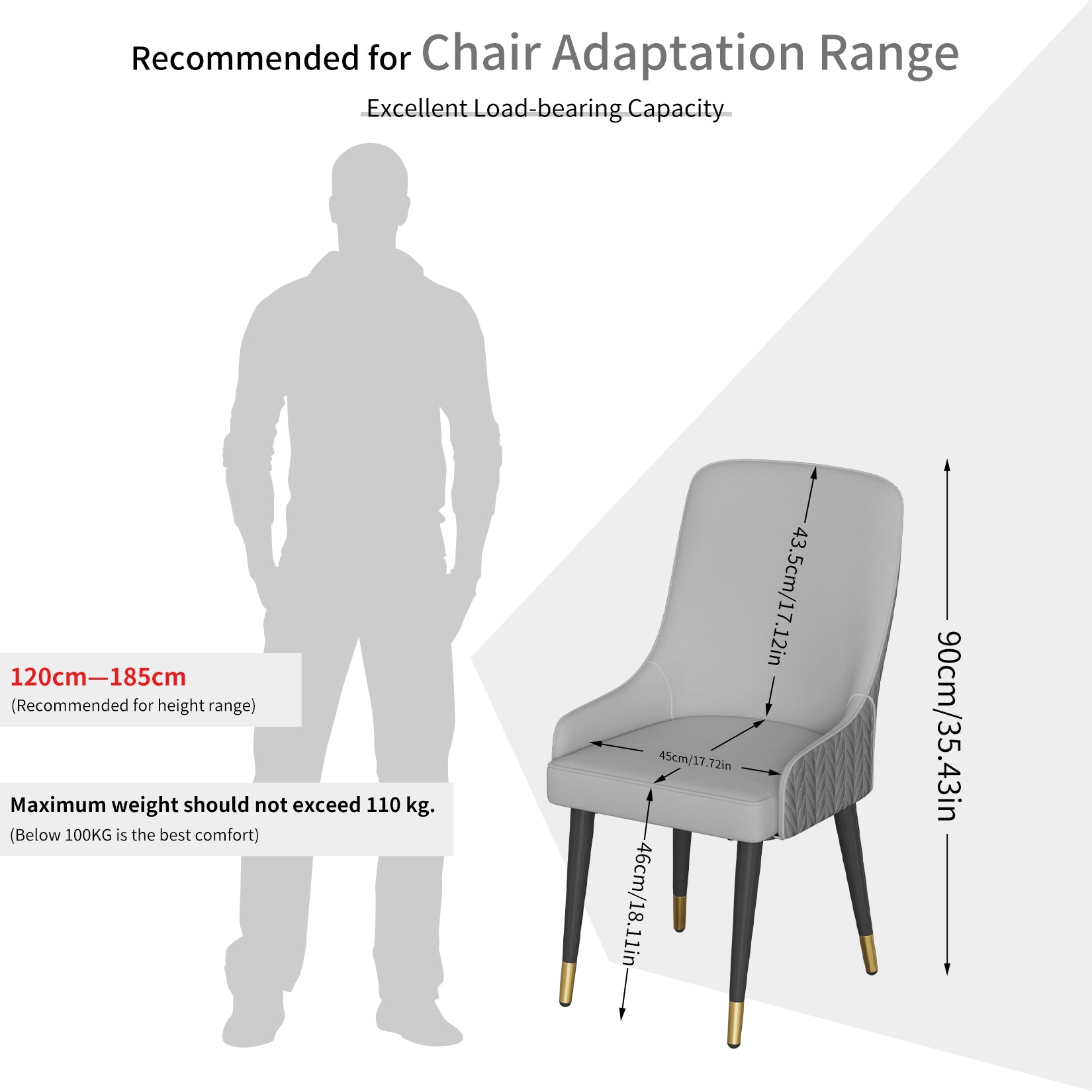 2PCS Dining Chairs Microfiber Silicone Leather Kitchen Dining Chairs
