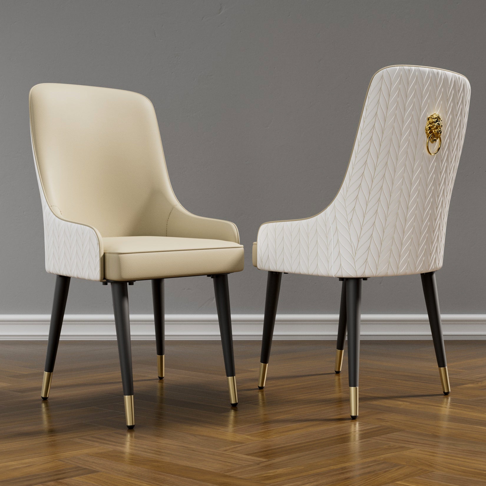 2PCS Dining Chairs Microfiber Silicone Leather Kitchen Dining Chairs
